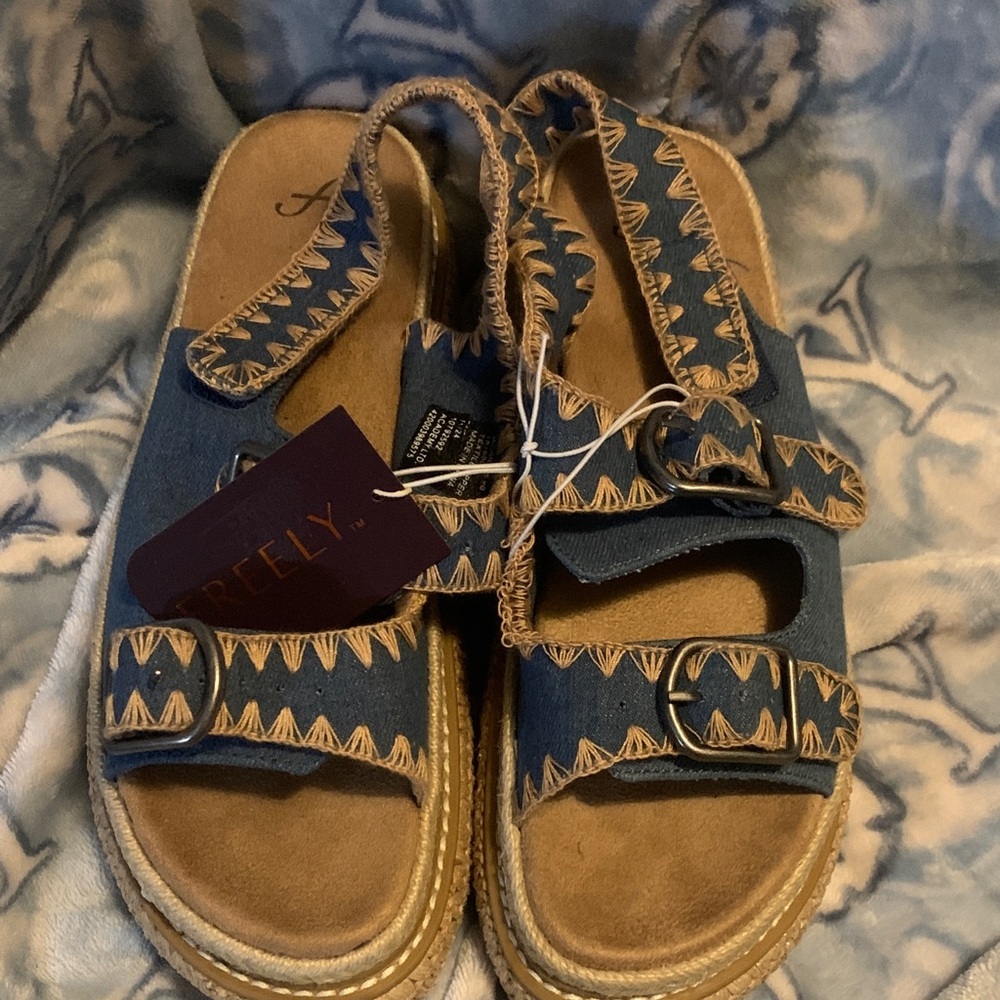 Freely Blue and Tan Women Wedges